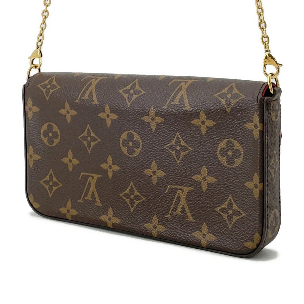 Louis Vuitton Felicie Wallet Chain Monogram Pochette Shoulder Bag Brown